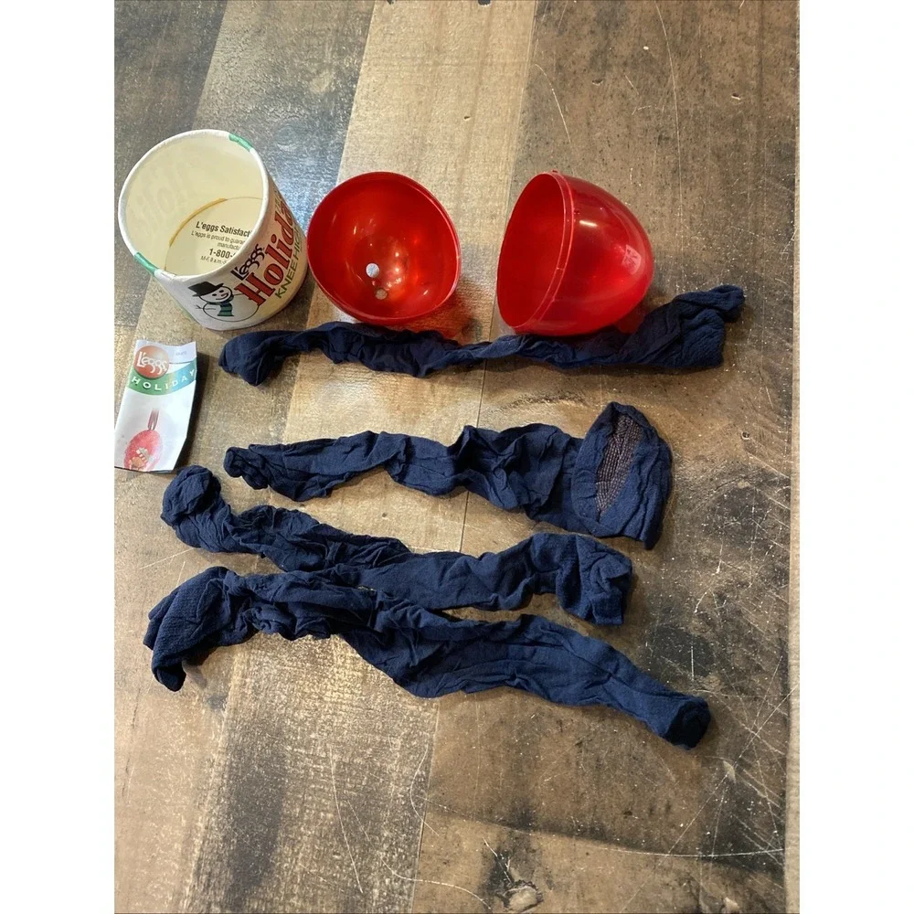L'eggs Holiday Knee Highs Sheer Navy‎ Blue OSFA 2 Pairs Vintage 1996 Egg Package